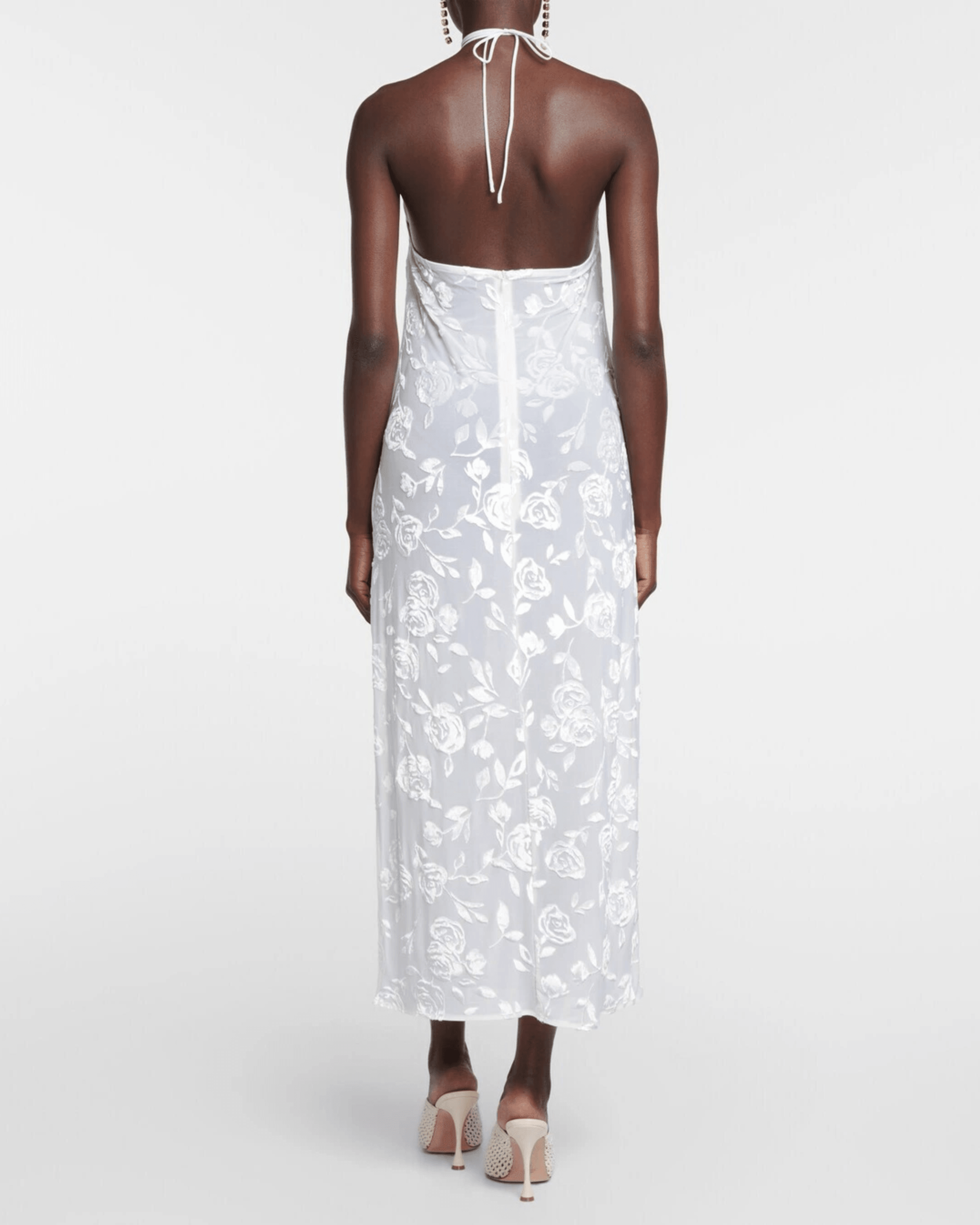 Halterneck Devore Midi Dress - Endless - UAE Rental and Resale for Women's Fashion