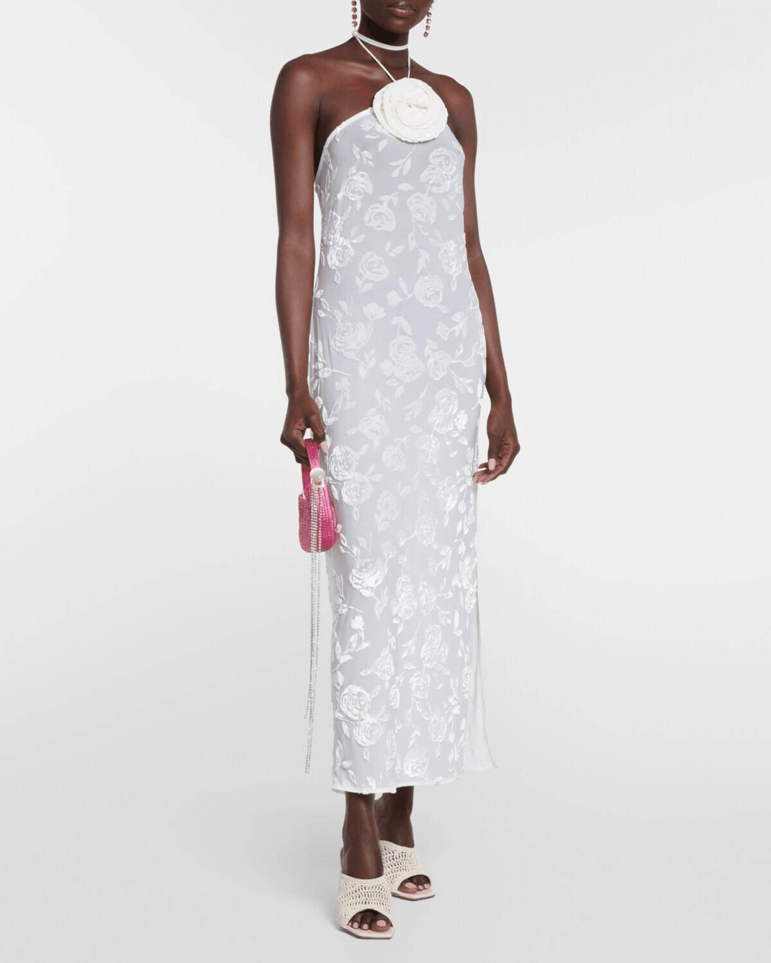 Halterneck Devore Midi Dress - Endless - UAE Rental and Resale for Women's Fashion