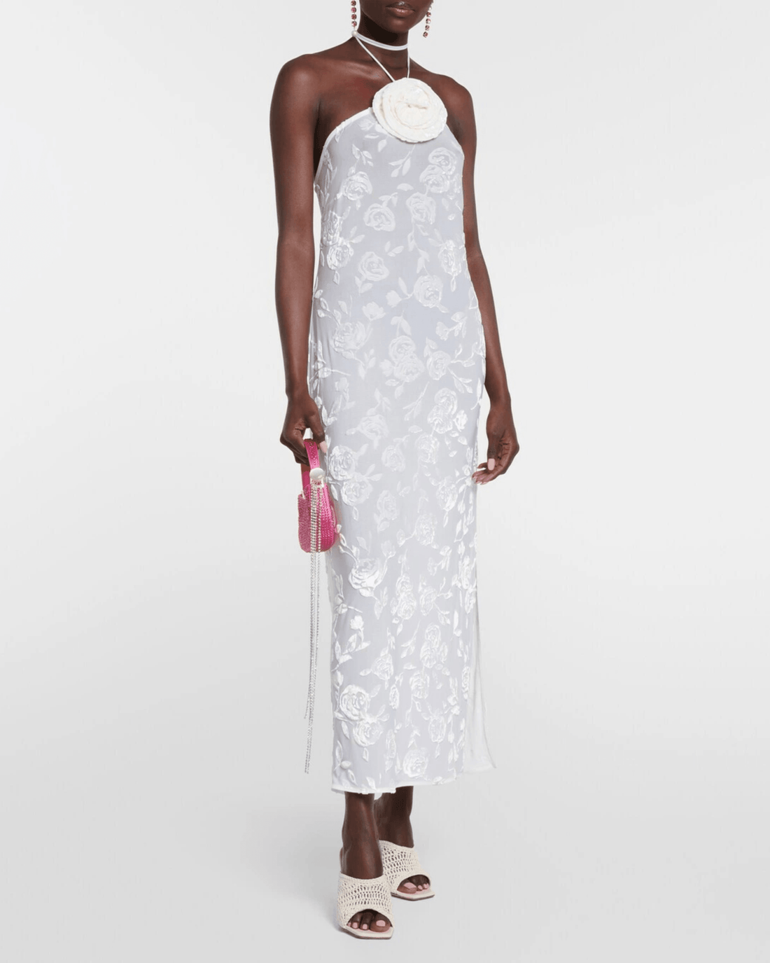Halterneck Devore Midi Dress - Endless - UAE Rental and Resale for Women's Fashion