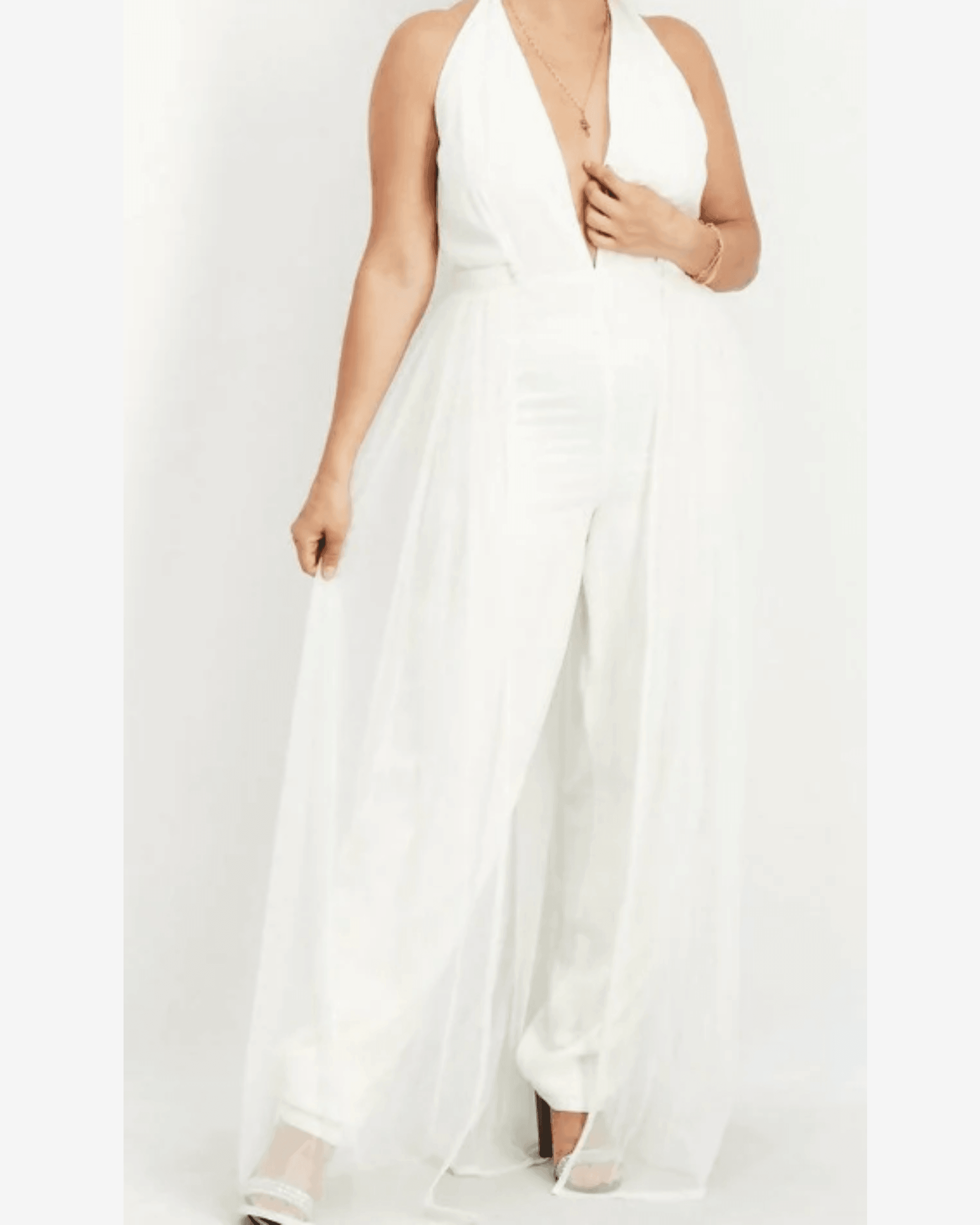 Halterneck Jumpsuit with Tulle Overskirt - Endless - UAE Rental and Resale for Women's Fashion