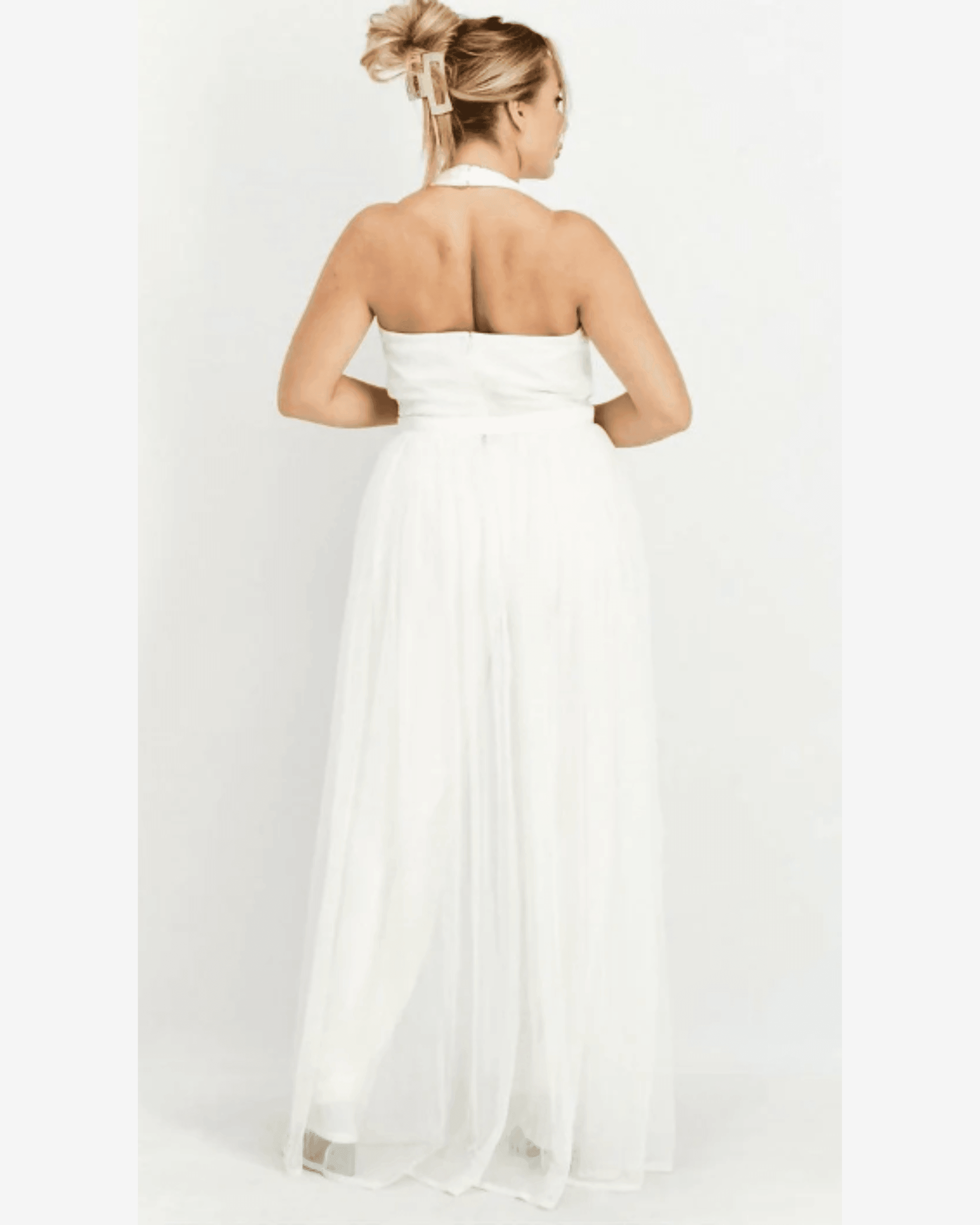 Halterneck Jumpsuit with Tulle Overskirt - Endless - UAE Rental and Resale for Women's Fashion