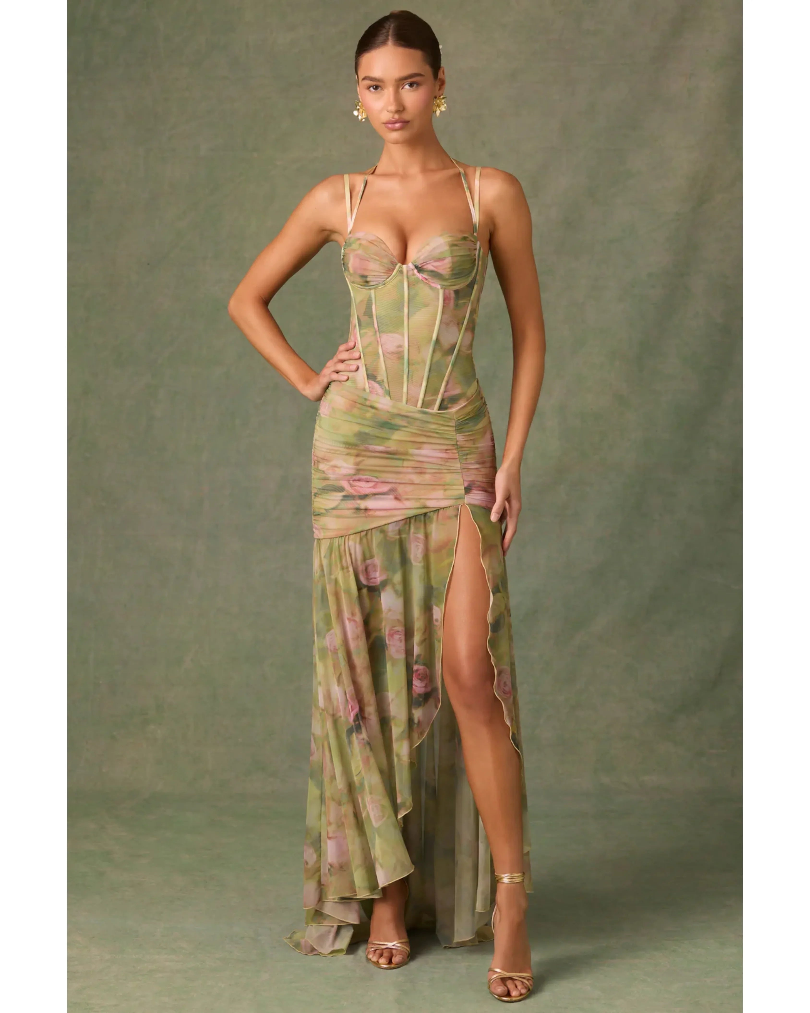 Haruna Ruched Asymmetric Corset Gown - Endless - UAE Rental and Resale for Women's Fashion
