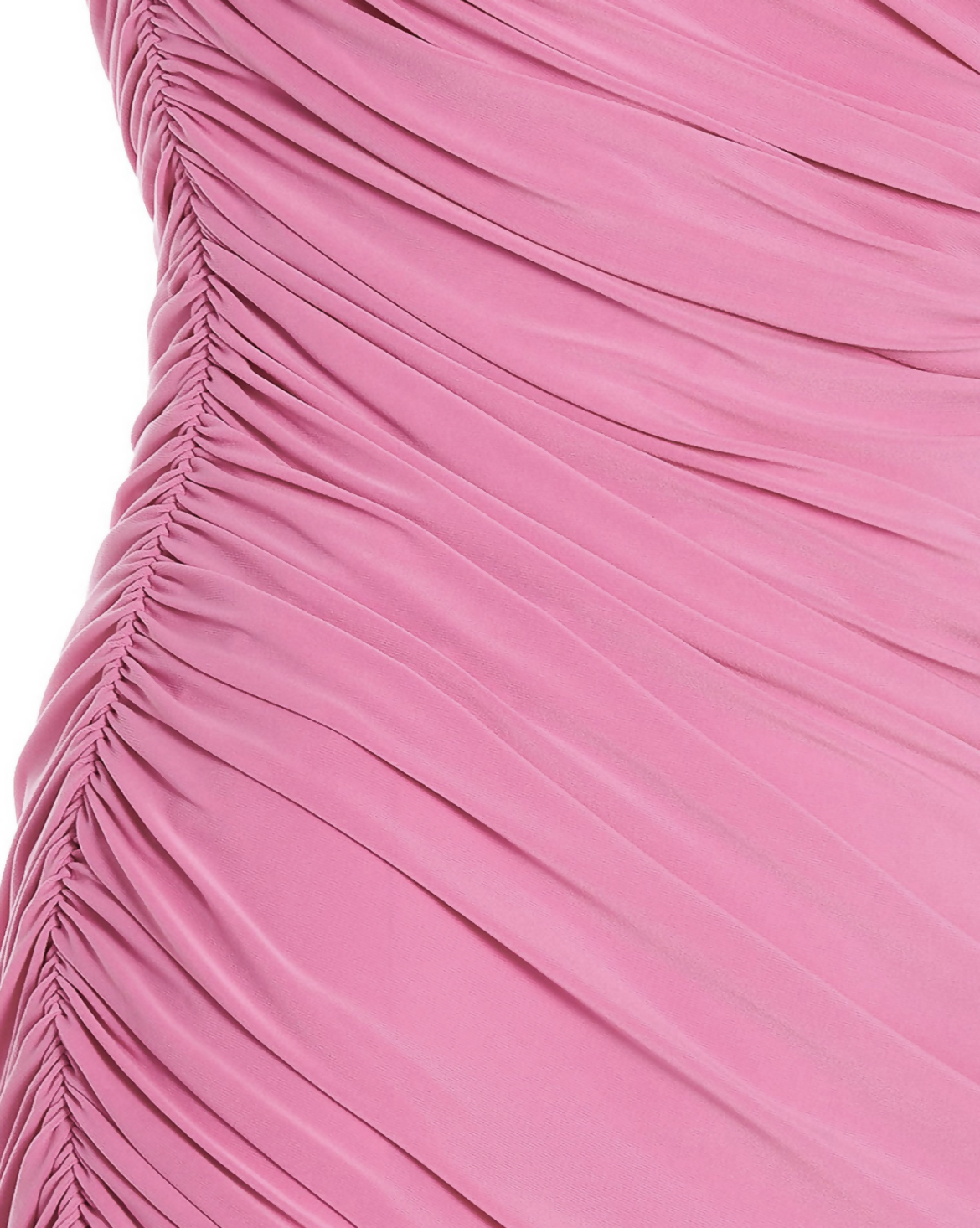 Pink ruched bodycon dress with diagonal pleating detail on white background — Endless | Endless UAE