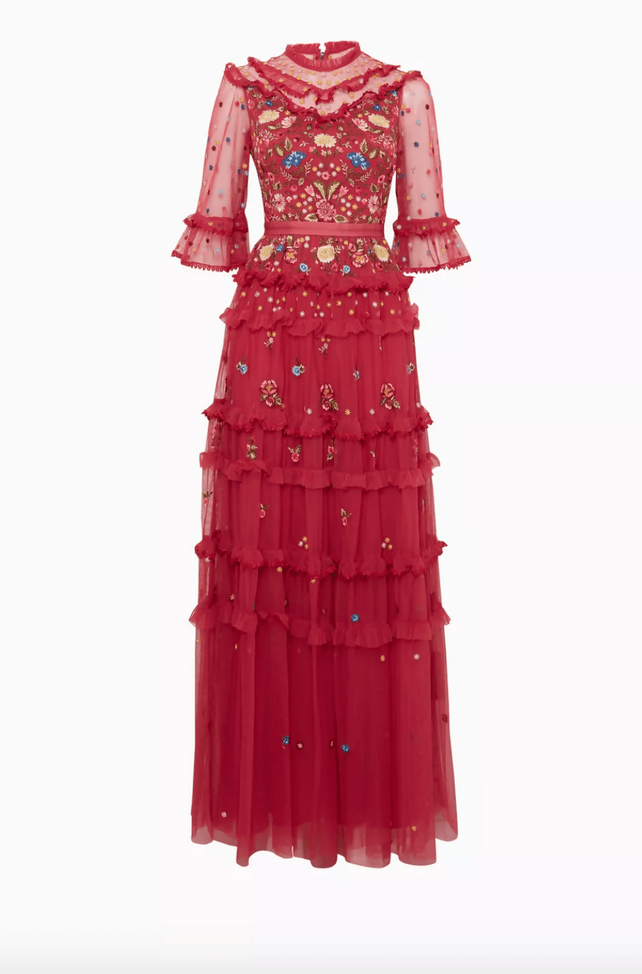 Heather-Red Pandora Embellished Gown - Endless