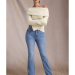 High-Rise Flared Jeans in Vintage Wash - Endless - UAE Rental and Resale for Women's Fashion