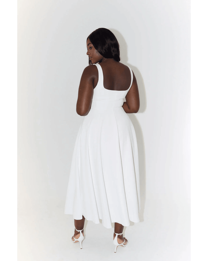 High Waist Square Neck Midi Dress - Endless - UAE Rental and Resale for Women's Fashion