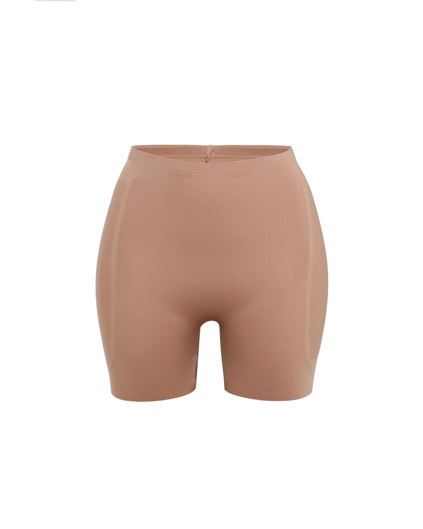 Beige hip and booty boosting shorts with silicone waistband and removable foam pads — Underhance | Endless UAE