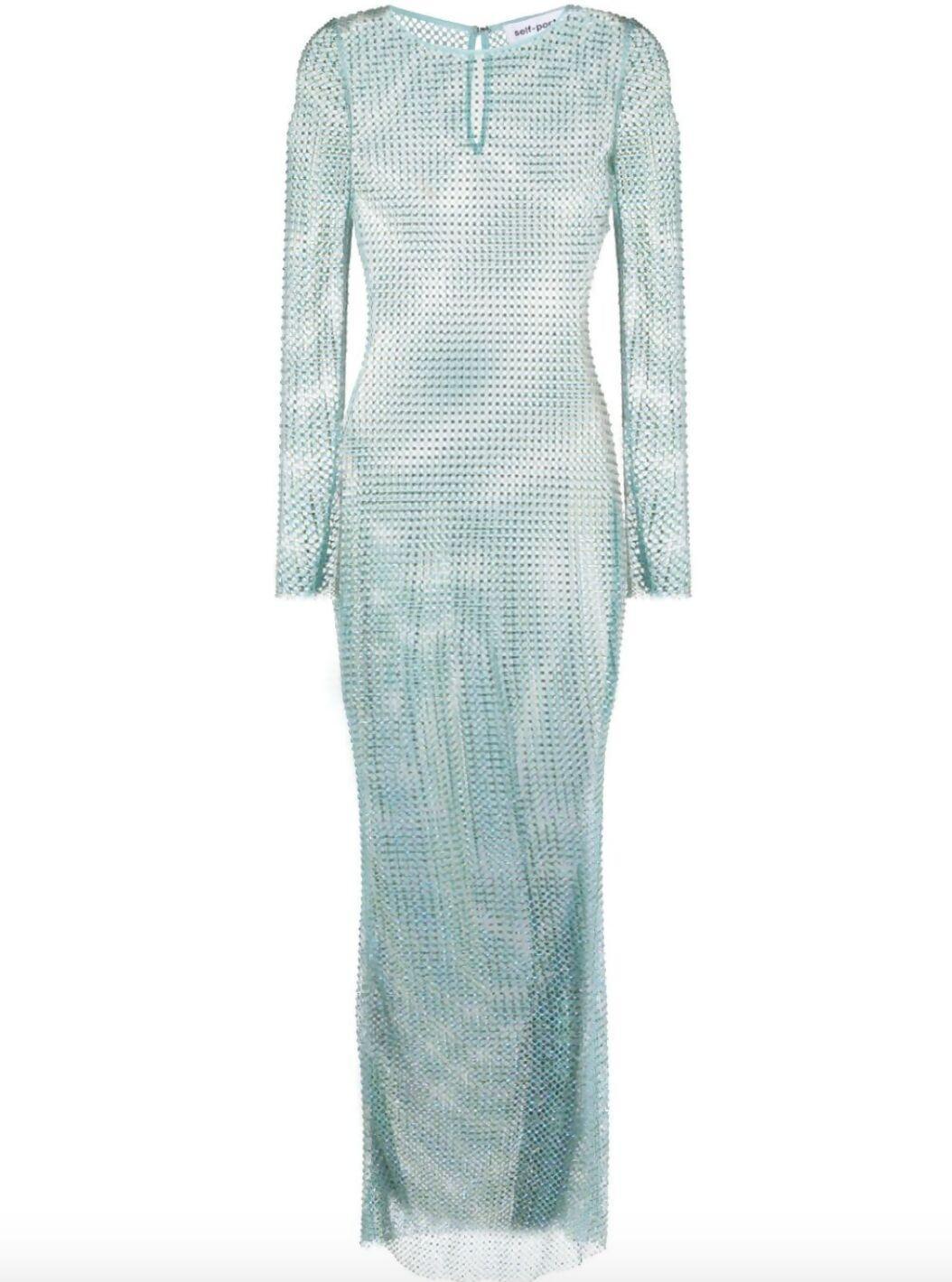 Hotfix Rhinestone Embellished Fishnet Dress - Endless - UAE Rental and Resale for Women's Fashion
