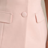 Aceline Baby Pink Square-Neck Tailored Jumpsuit
