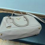 Prada Galleria Medium Saffiano Leather Bag in grey with dual handles and shoulder strap — Prada | Endless UAE