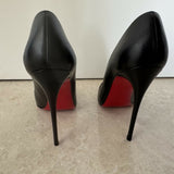 Black pointed-toe pumps with beige leather insole and white tissue paper insert — Endless | Endless UAE