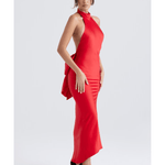 Ilaria Red Bow Halter Dress - Endless - UAE Rental and Resale for Women's Fashion
