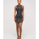 Illusion Slash Neck Mini Dress - Endless - UAE Rental and Resale for Women's Fashion