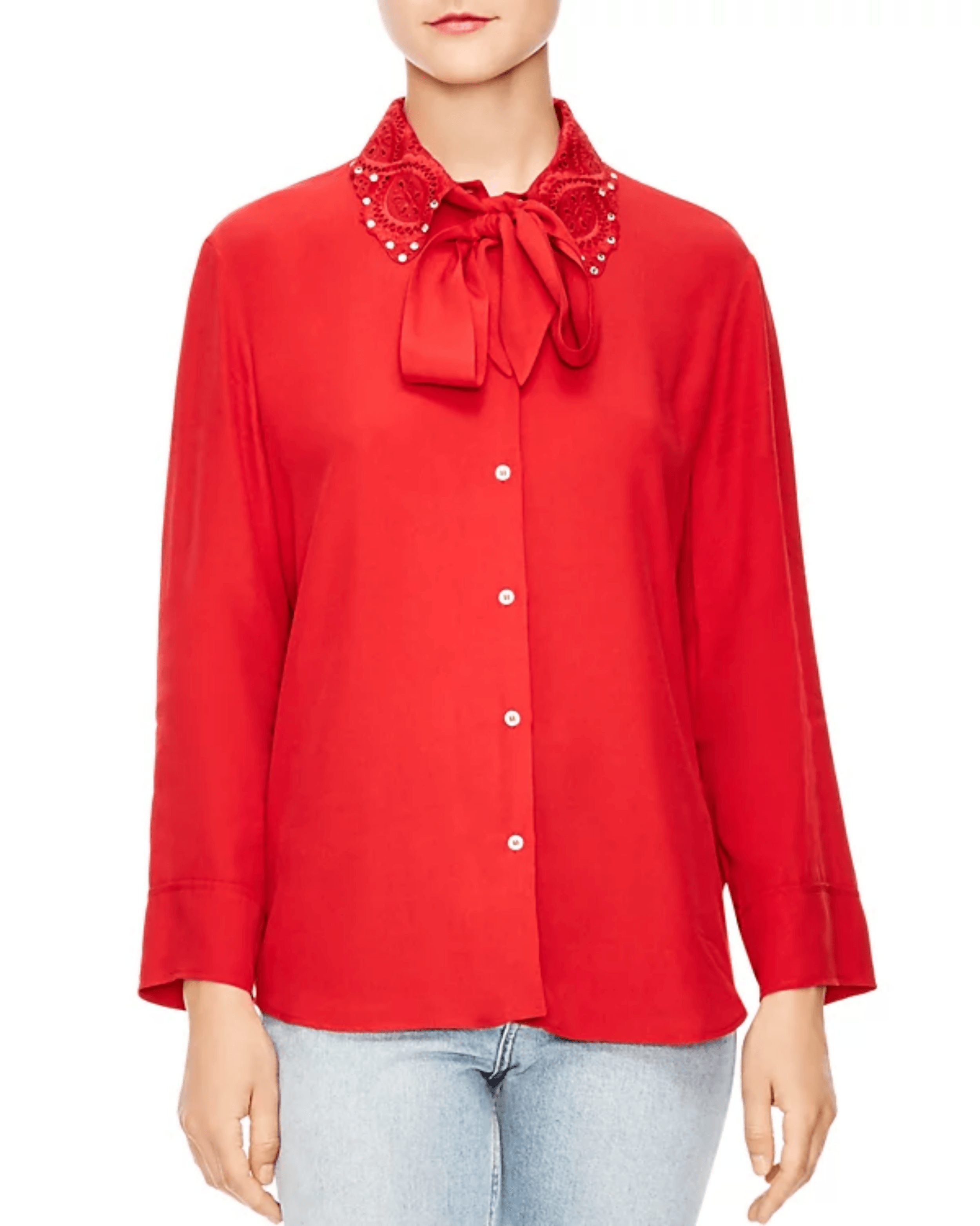 Ines Embellished Collar Button-Down Shirt - Endless - UAE Rental and Resale for Women's Fashion