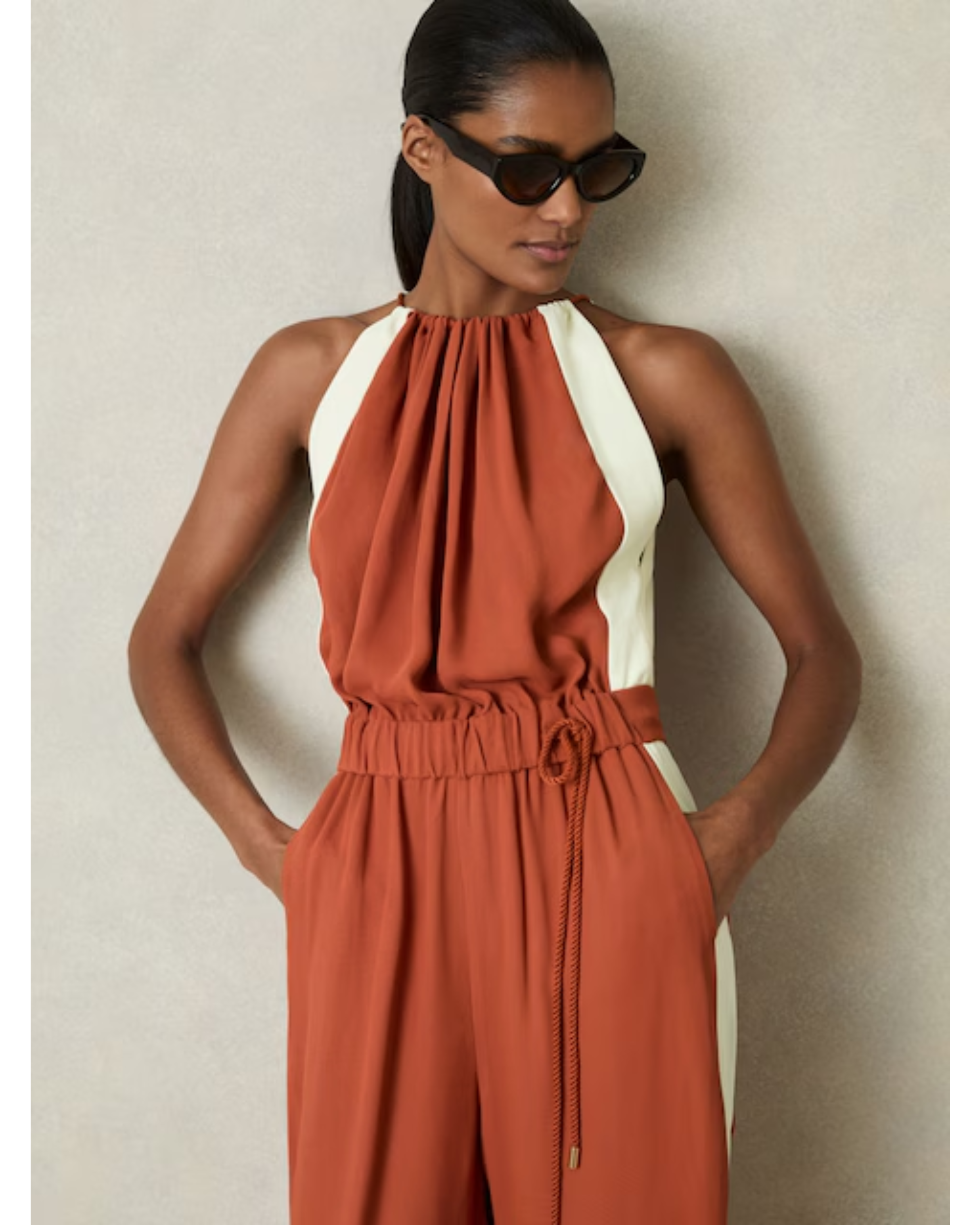 Inez Colour-Block Rope-Cord Jumpsuit - Endless - UAE Rental and Resale for Women's Fashion
