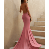 Irreplaceable Blush Pink Backless Bum Ruched Fishtail Maxi Dress - Endless - UAE Rental and Resale for Women's Fashion