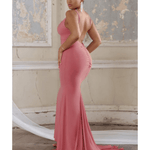 Irreplaceable Blush Pink Backless Bum Ruched Fishtail Maxi Dress - Endless - UAE Rental and Resale for Women's Fashion