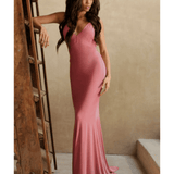Irreplaceable Blush Pink Backless Bum Ruched Fishtail Maxi Dress - Endless - UAE Rental and Resale for Women's Fashion