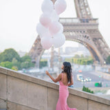 Irreplaceable Blush Pink Backless Bum Ruched Fishtail Maxi Dress - Endless - UAE Rental and Resale for Women's Fashion