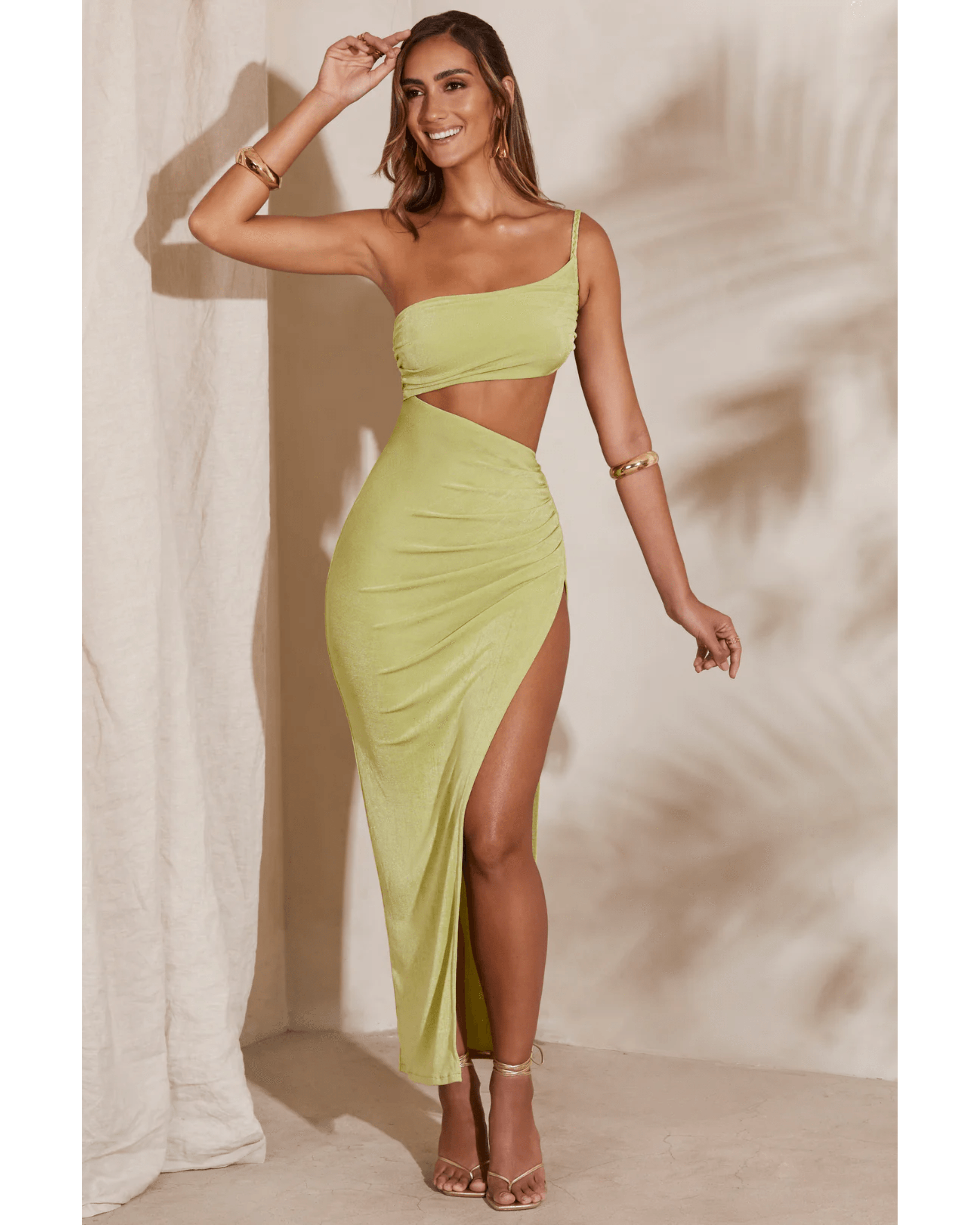 Ishtar One Shoulder Cut Out Maxi Dress - Endless - UAE Rental and Resale for Women's Fashion