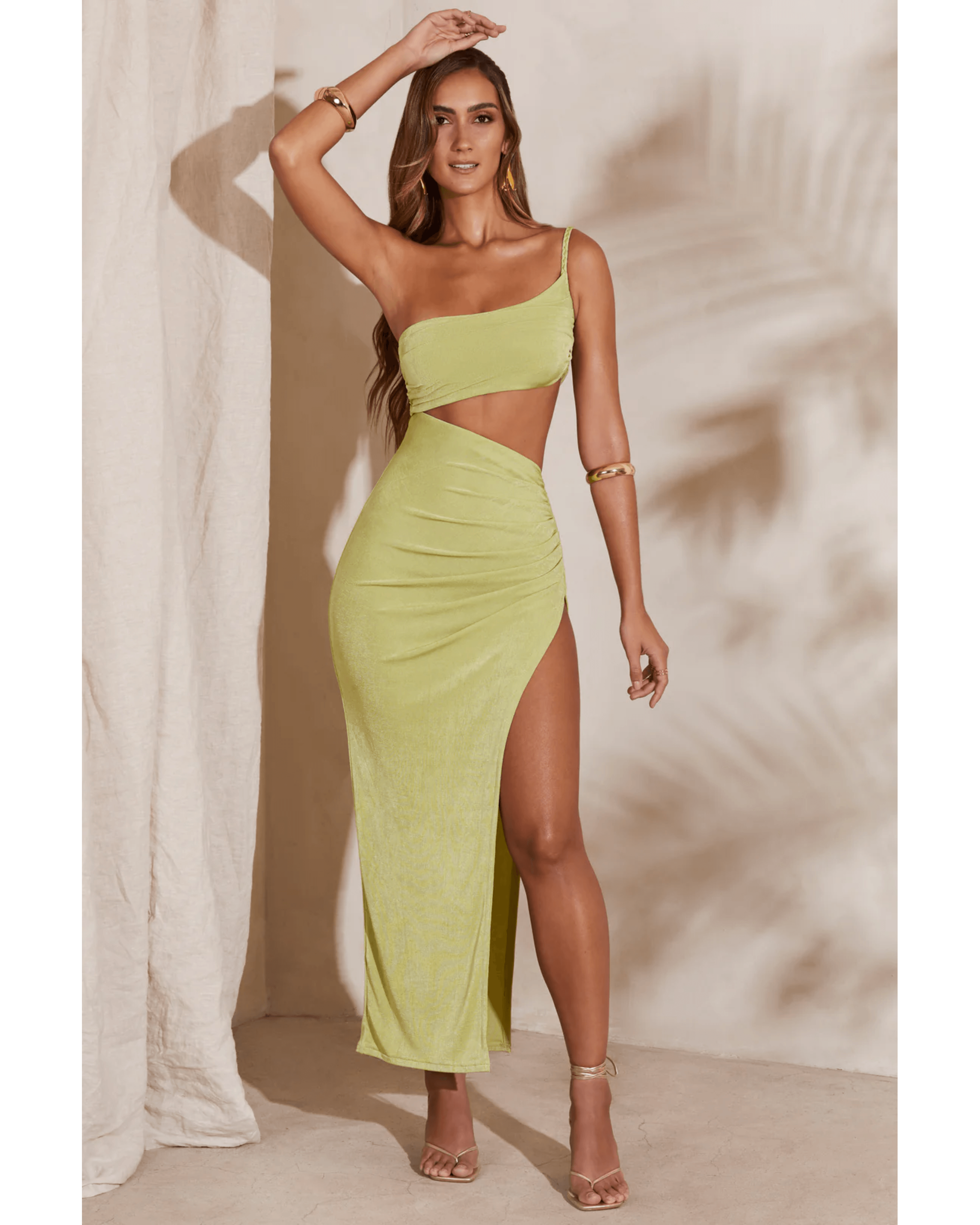 Ishtar One Shoulder Cut Out Maxi Dress - Endless - UAE Rental and Resale for Women's Fashion
