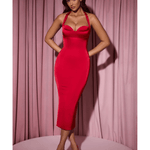 Ismay Layered Halterneck Bodycon Midi Dress - Endless - UAE Rental and Resale for Women's Fashion