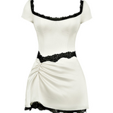Ivory Satin Mini Dress - Endless - UAE Rental and Resale for Women's Fashion