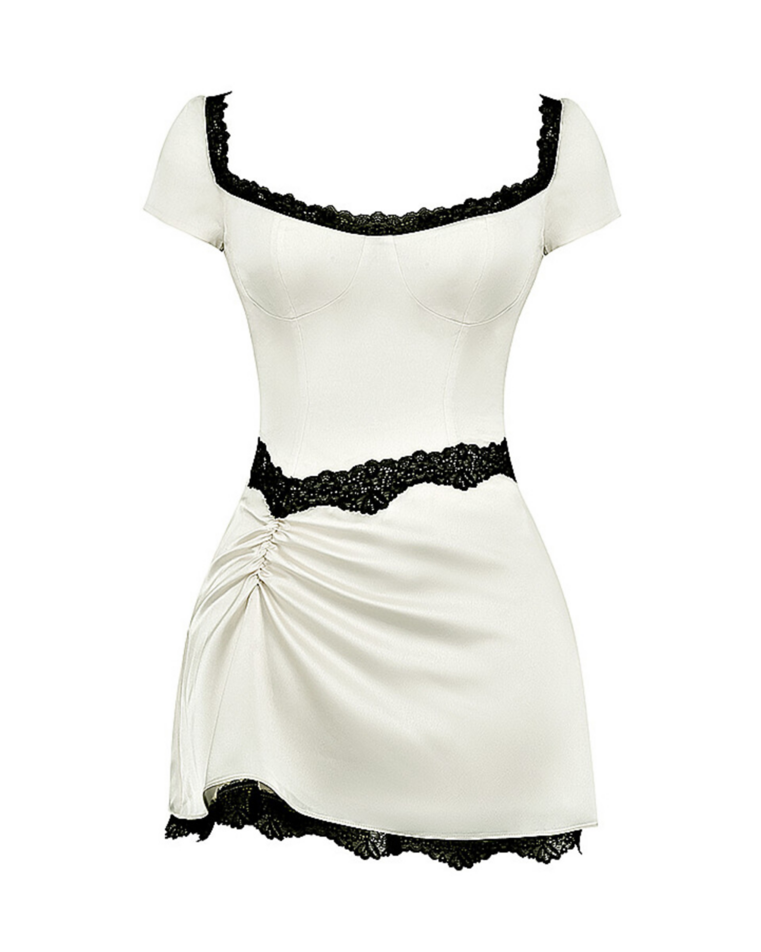 Ivory Satin Mini Dress - Endless - UAE Rental and Resale for Women's Fashion