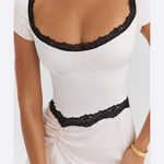 Ivory Satin Mini Dress - Endless - UAE Rental and Resale for Women's Fashion