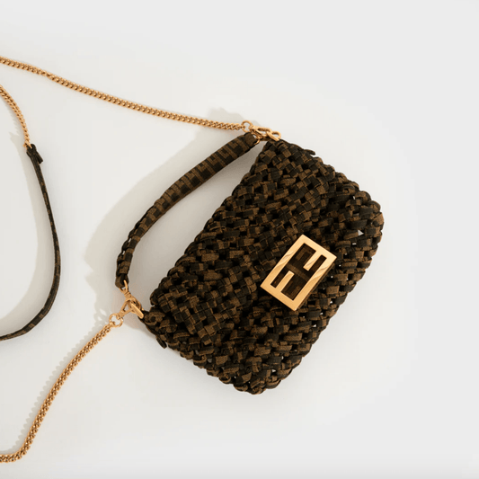 Jacquard Fabric Interlace Mini Baguette Bag - Endless