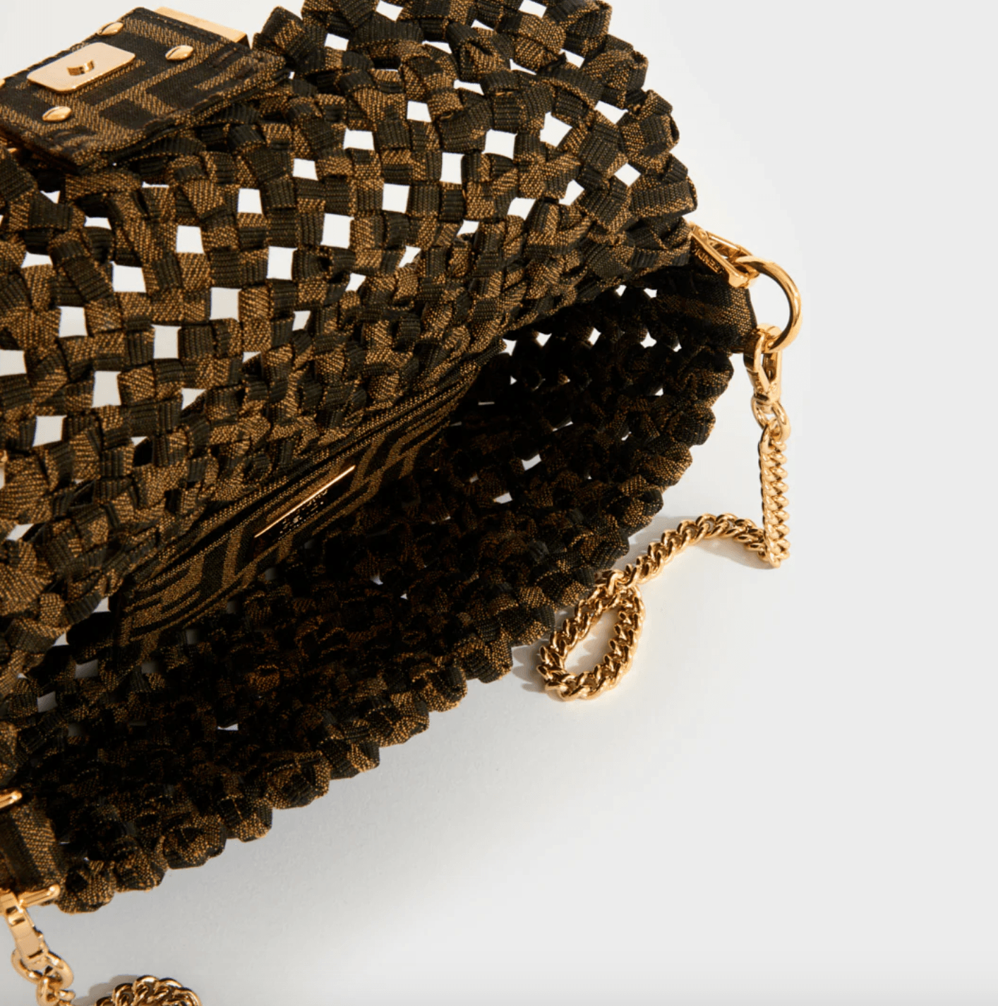 Jacquard Fabric Interlace Mini Baguette Bag - Endless - UAE Rental and Resale for Women's Fashion