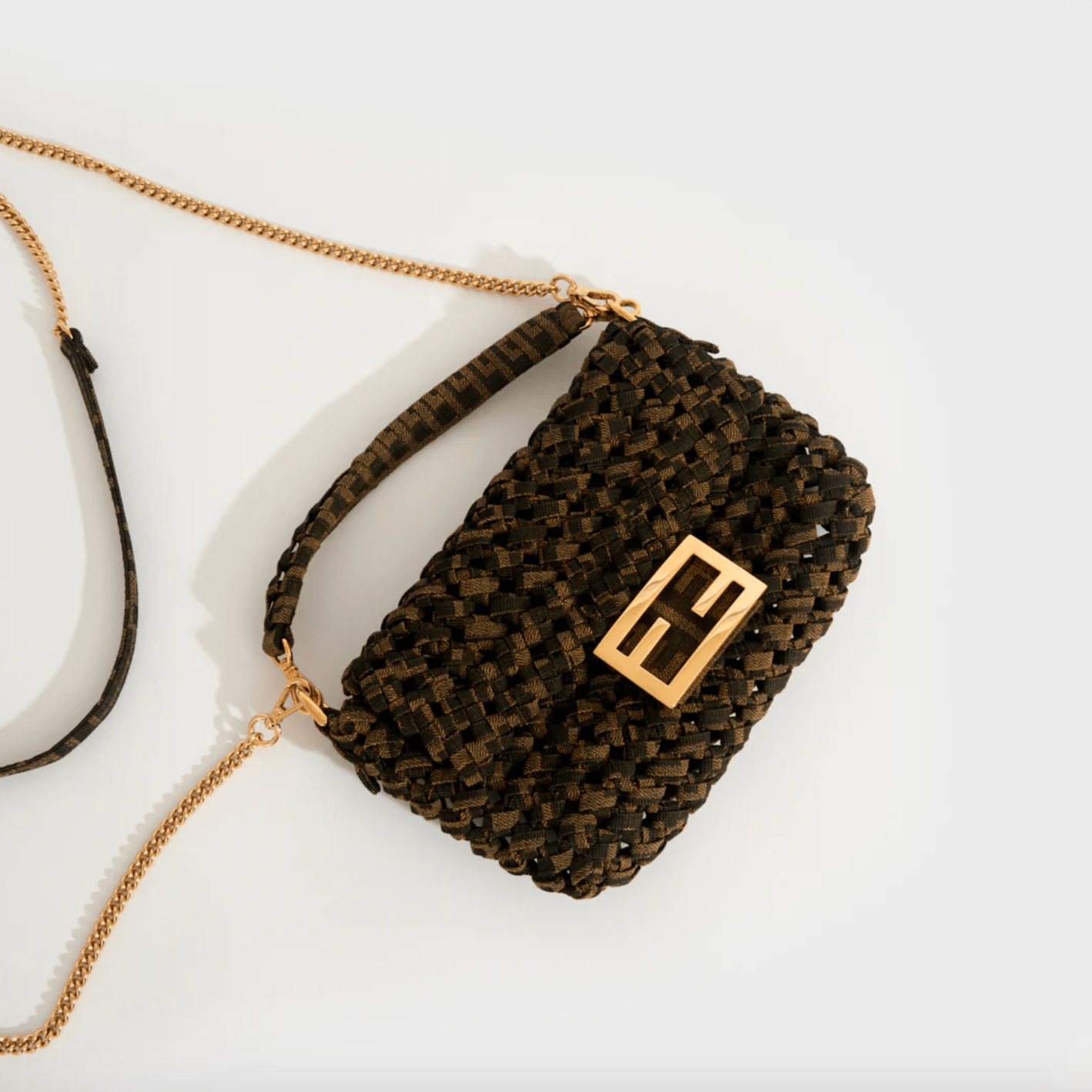 Jacquard Fabric Interlace Mini Baguette Bag - Endless - UAE Rental and Resale for Women's Fashion