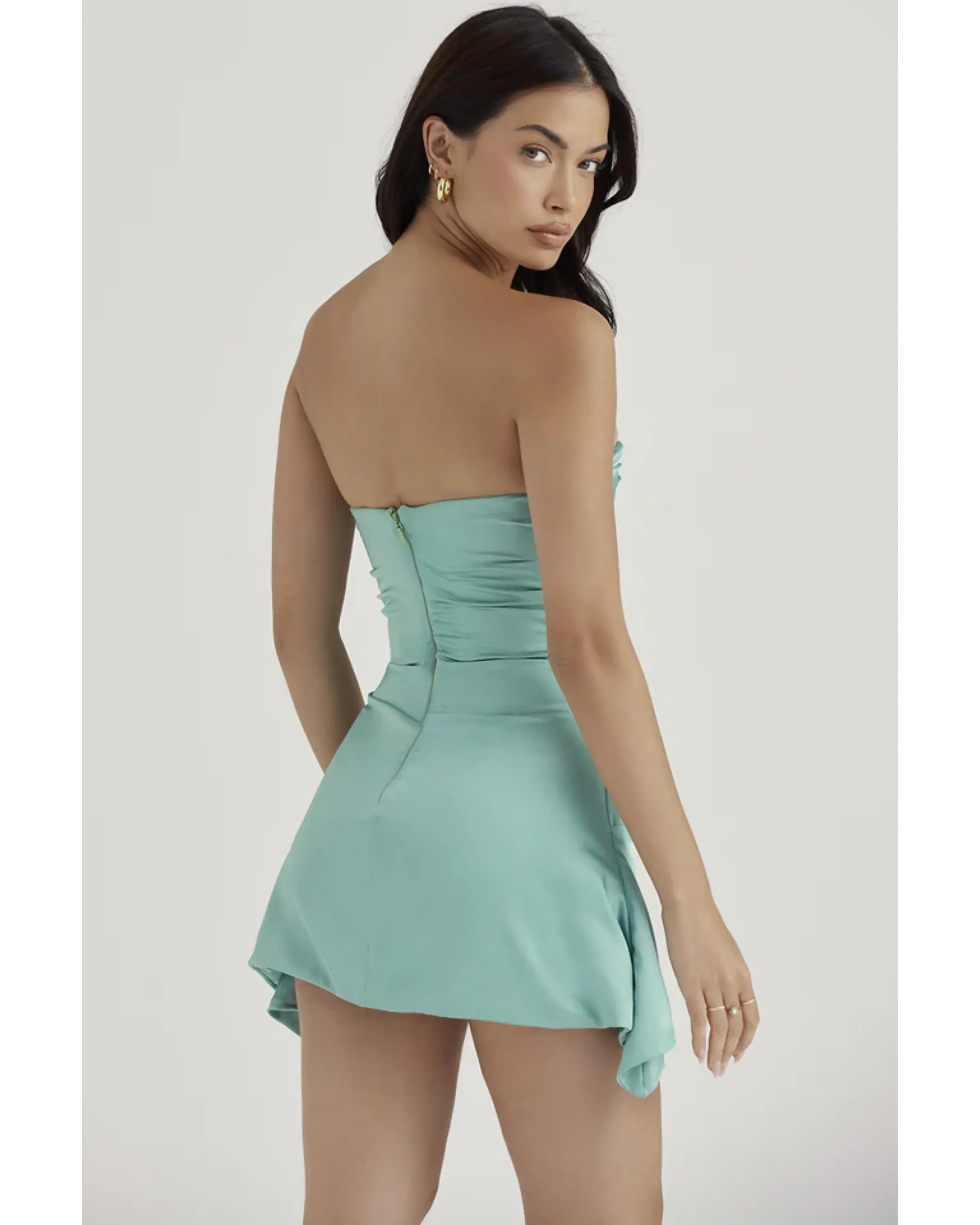 Jade Draped Strapless Corset Dress - Endless - UAE Rental and Resale for Women's Fashion