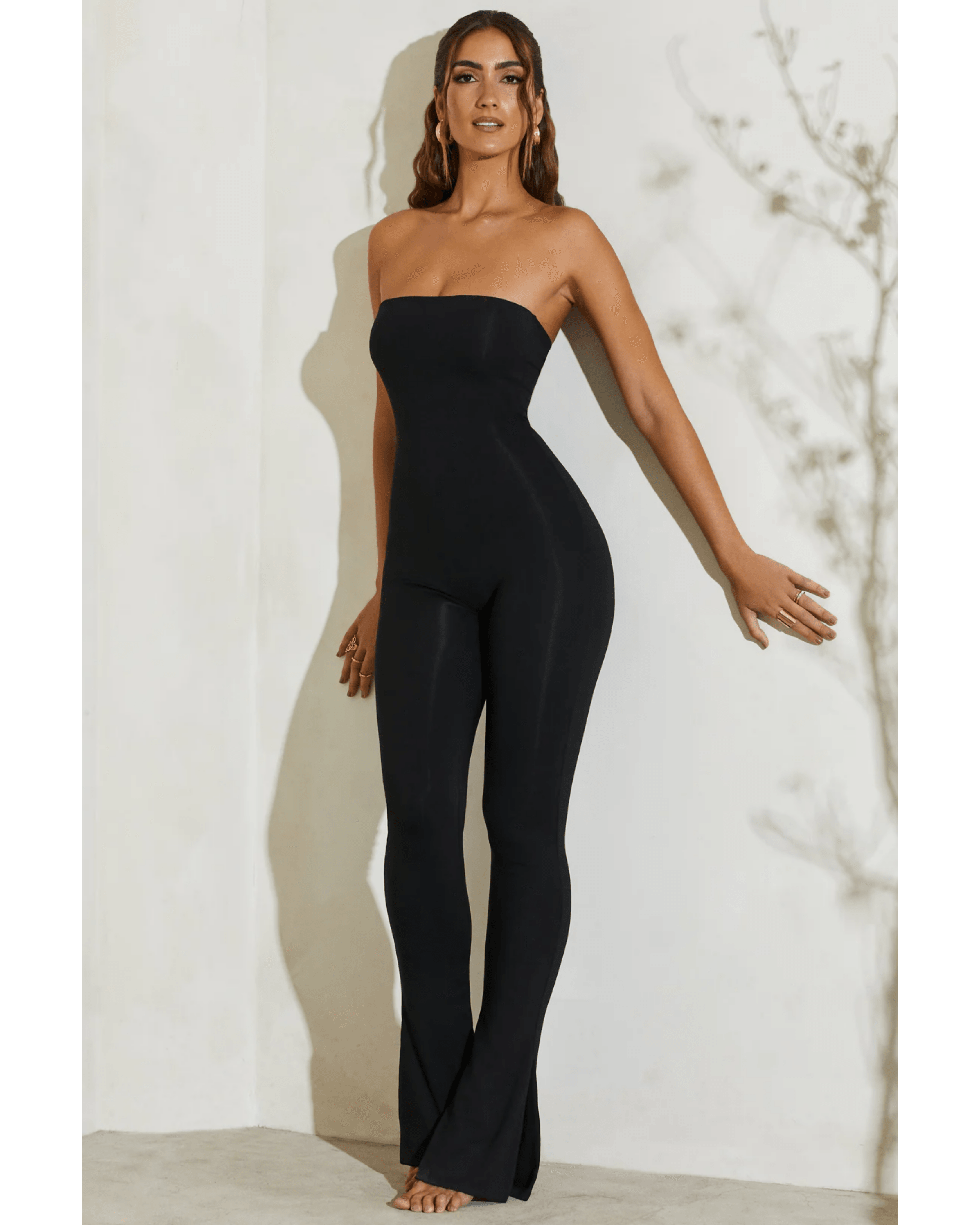 Jamila Strapless Flared Hem Jumpsuit - Endless - UAE Rental and Resale for Women's Fashion