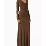 Jasmine Maxi Dress In Brown - Endless - UAE Rental and Resale for Women's Fashion