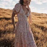 Jelena Linen Midi Wrap Dress - Endless - UAE Rental and Resale for Women's Fashion