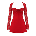 Jennica Red Rose Satin And Lace Mini Dress - Endless - UAE Rental and Resale for Women's Fashion