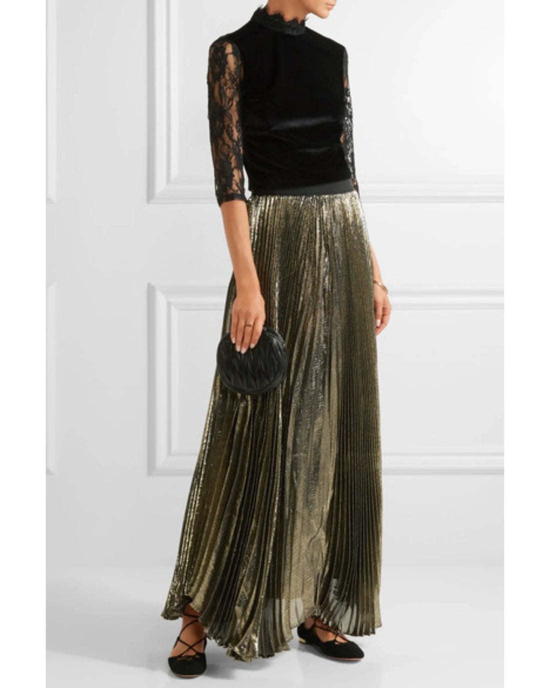 Jenny Cropped Lace Paneled Velvet Top - Endless - UAE Rental and Resale for Women's Fashion
