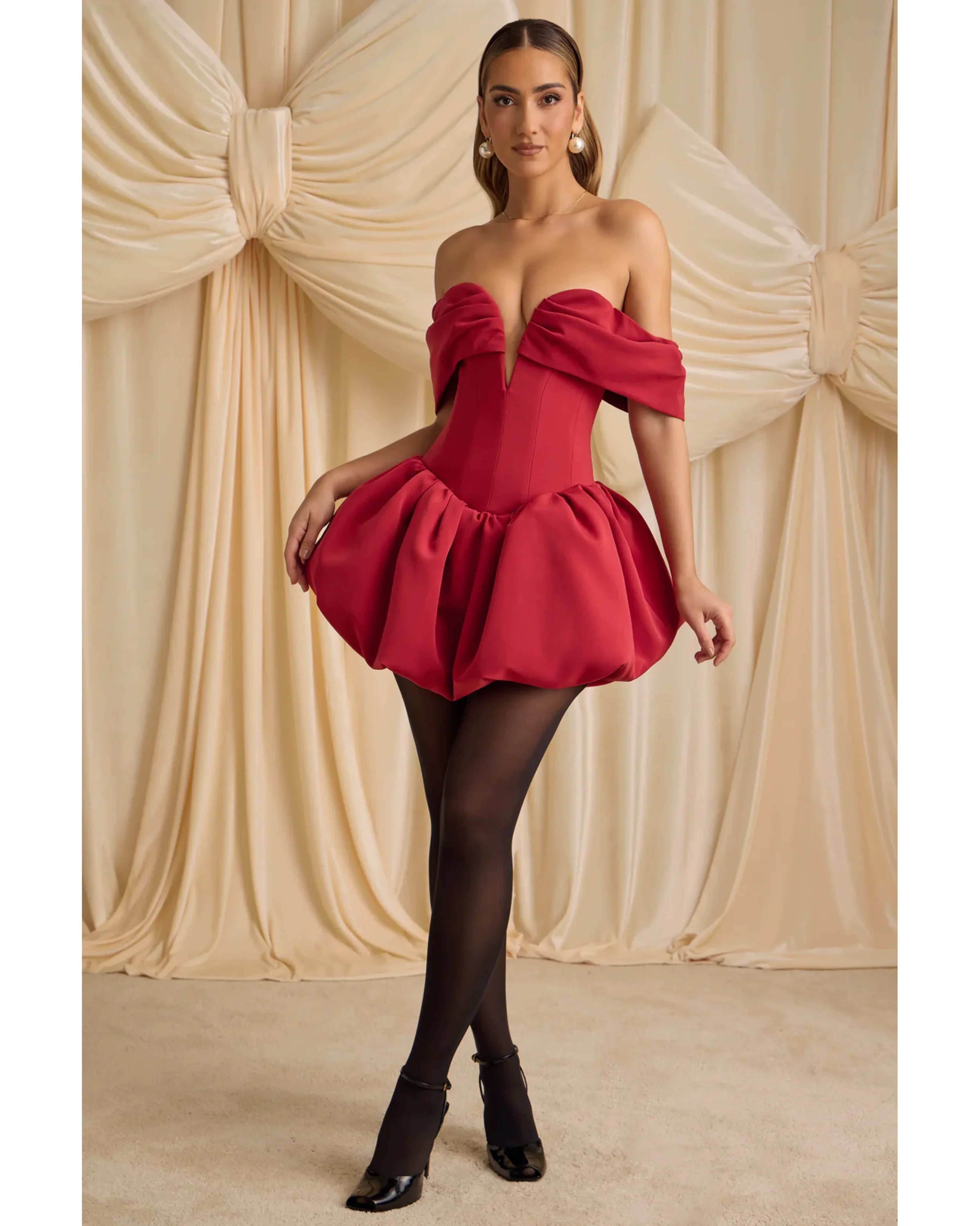 Jessamy Off-Shoulder Layered Bubble Hem Corset Mini Dress - Endless - UAE Rental and Resale for Women's Fashion