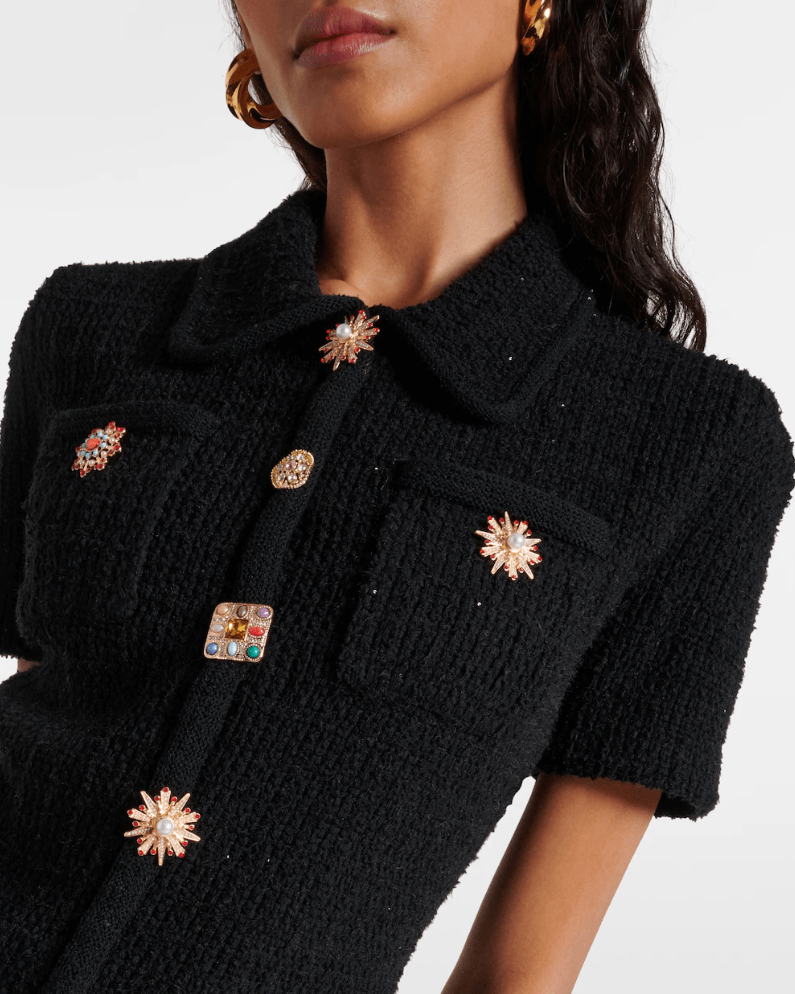 Jewel Button Mini Dress - Endless - UAE Rental and Resale for Women's Fashion
