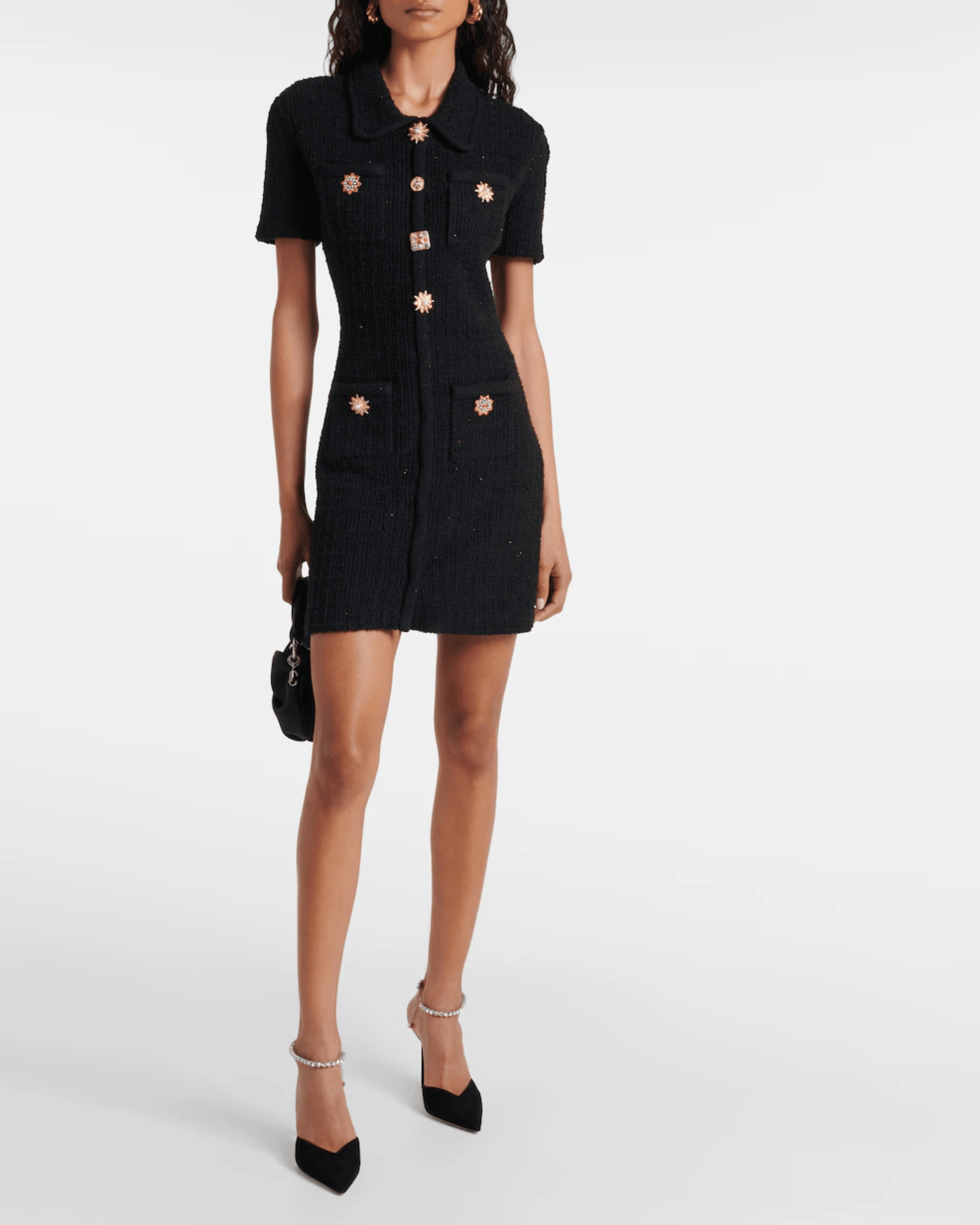 Jewel Button Mini Dress - Endless - UAE Rental and Resale for Women's Fashion