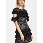 Jolie Black Tiered Ruffle Lace Dress - Endless - UAE Rental and Resale for Women's Fashion