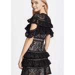 Jolie Black Tiered Ruffle Lace Dress - Endless - UAE Rental and Resale for Women's Fashion