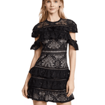 Jolie Black Tiered Ruffle Lace Dress - Endless - UAE Rental and Resale for Women's Fashion