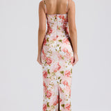 Josefina Peony Print Satin Maxi Dress in pink floral — House of CB | Endless UAE