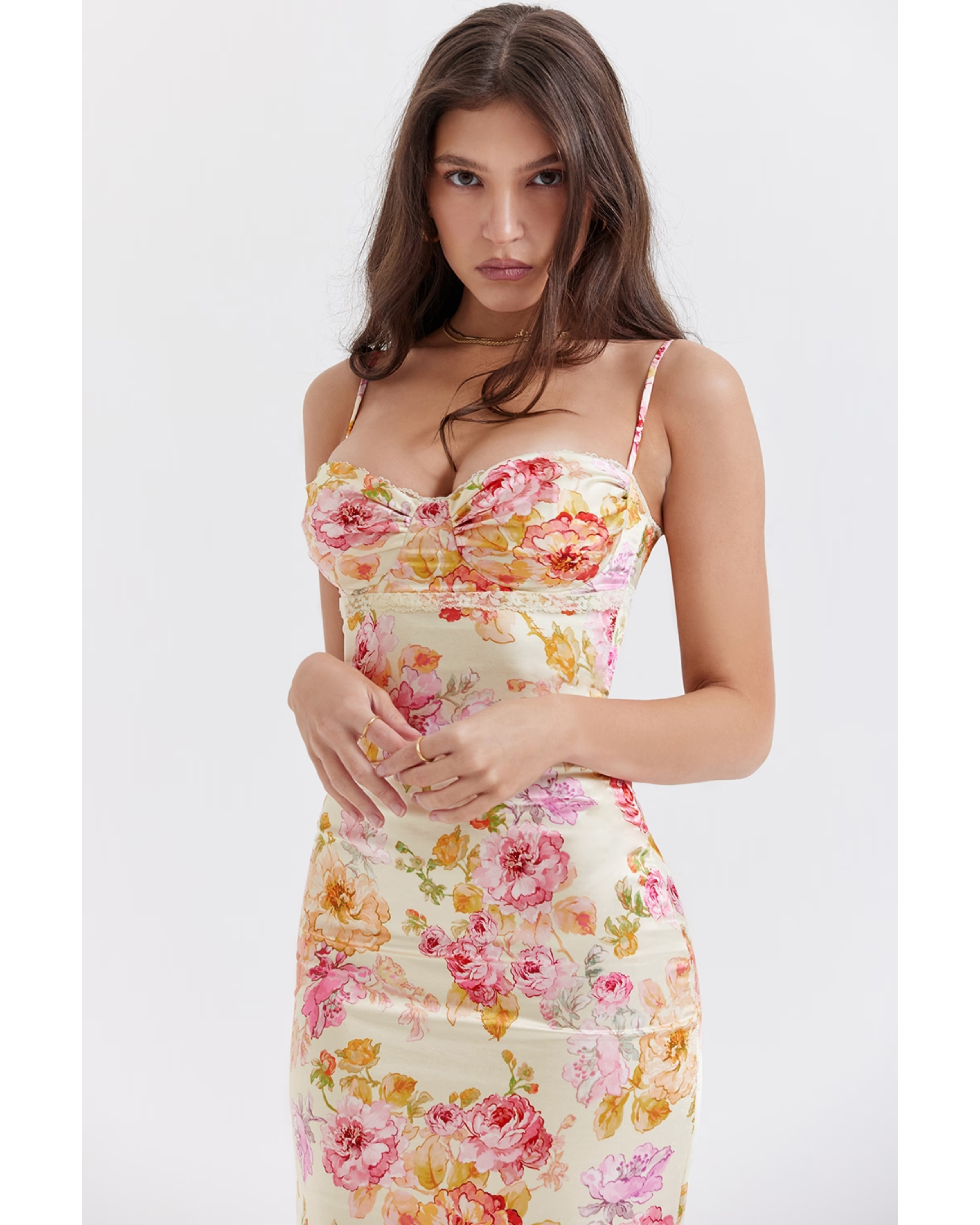Josefina Ivory Floral Maxi Dress - Endless - UAE Rental and Resale for Women's Fashion