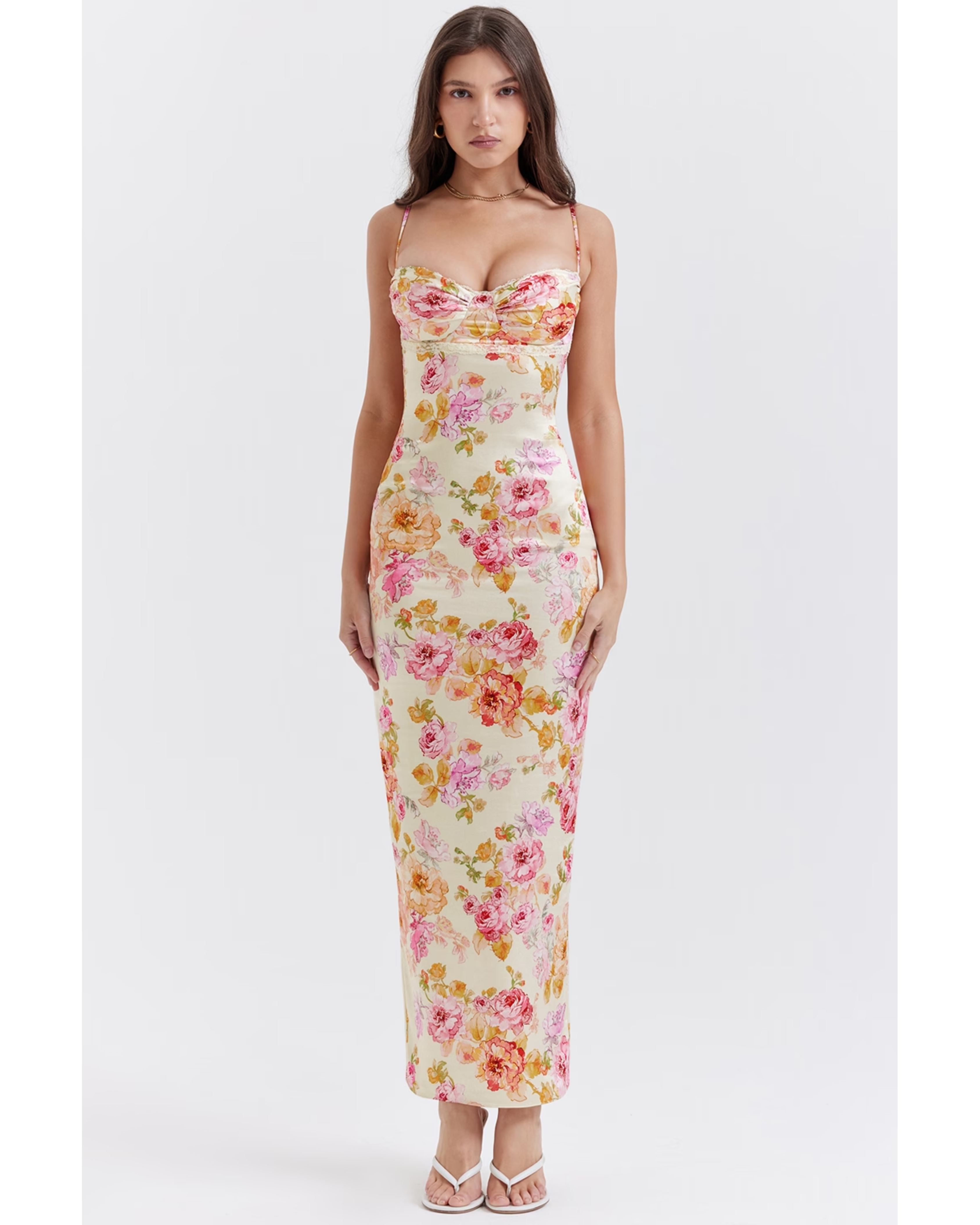 Josefina Ivory Floral Maxi Dress - Endless - UAE Rental and Resale for Women's Fashion