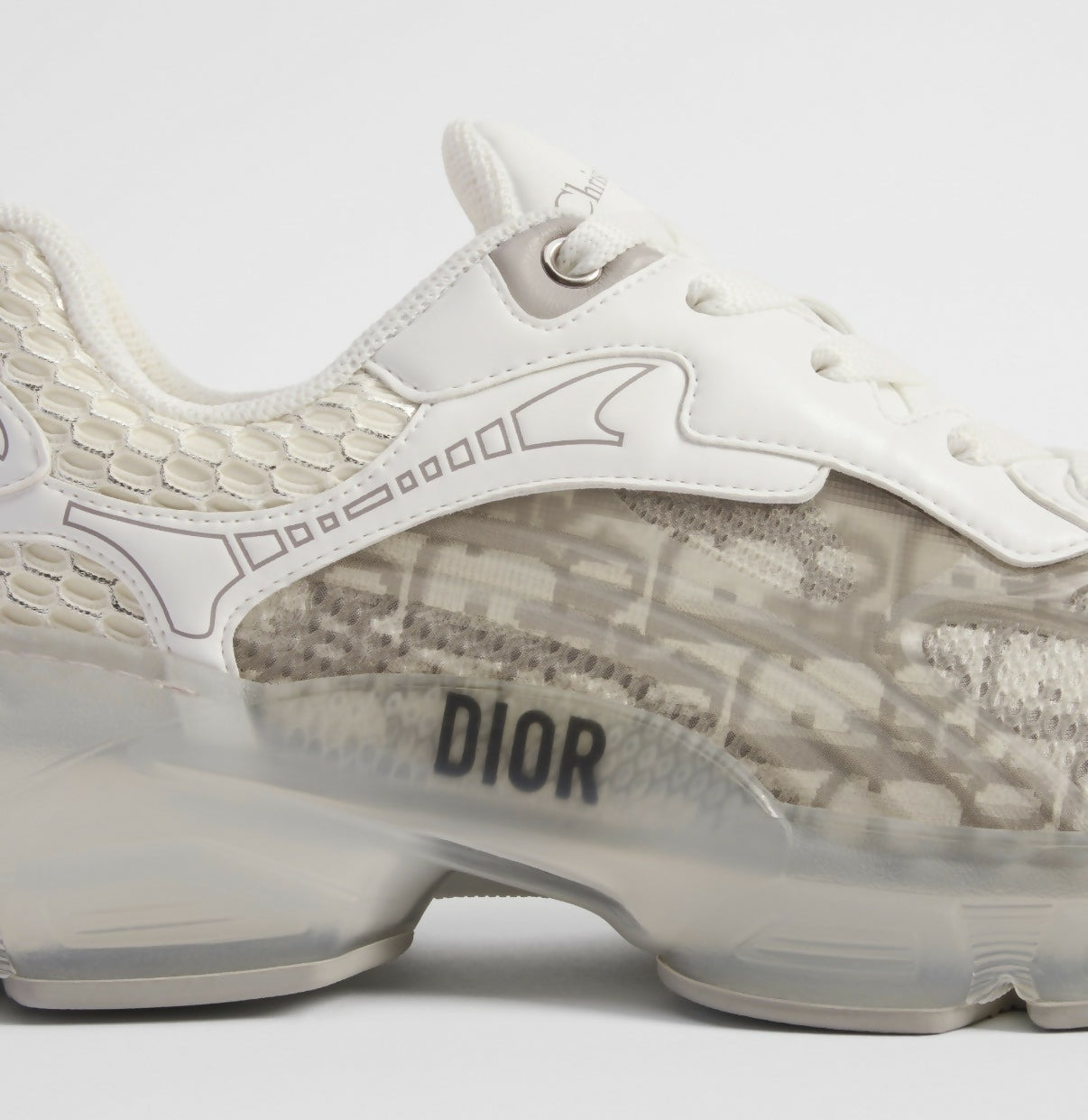 White Dior Vibe sneaker with quilted panel and translucent side details — Dior | Endless UAE