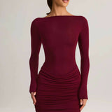 Eska Modal Draped Long-Sleeve Mini Dress