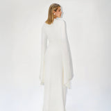 Kadela Dress in ivory cream with flowing cape sleeves — Khanum's | Endless UAE